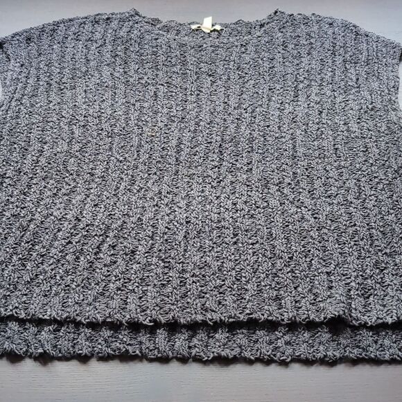 Eileen Fisher Black Organic Cotton Bateau Neck Oversized Knit Vest S - Picture 14 of 17